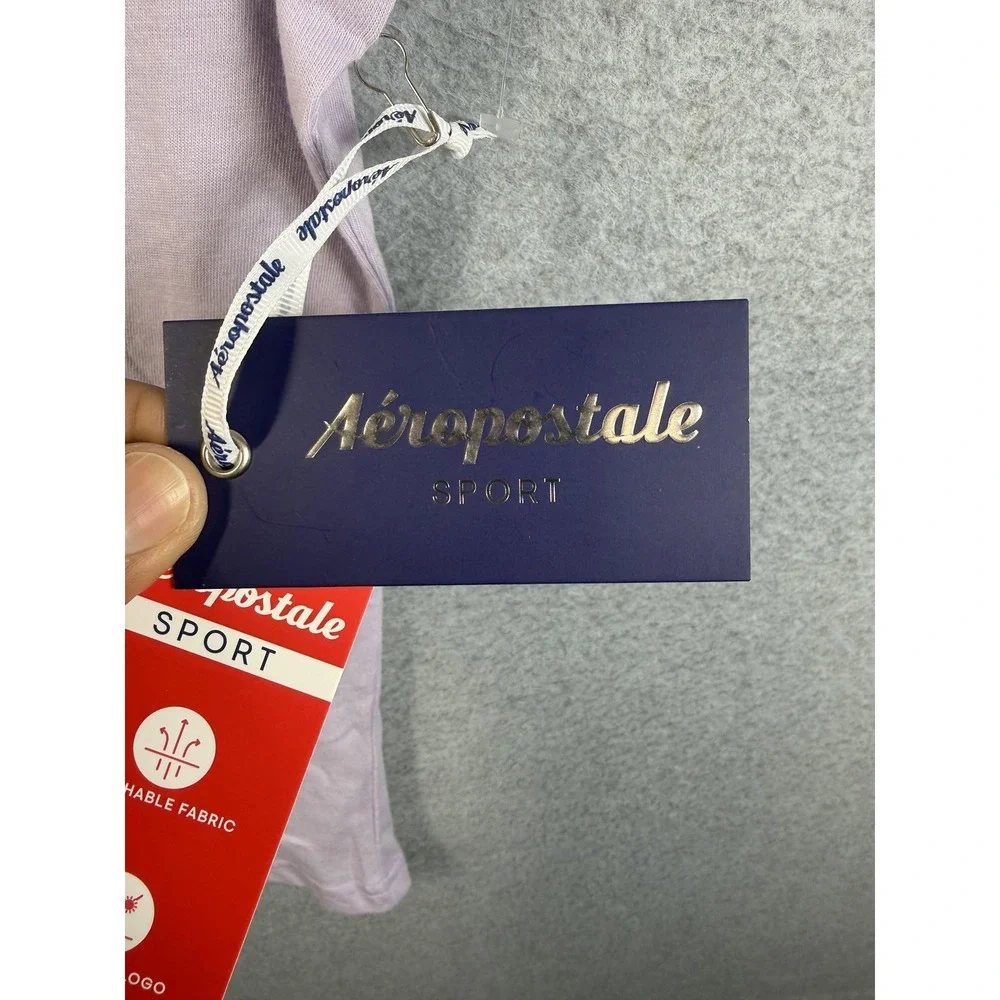 Aeropostale Sport Shirt Women's Small Purple Reflective Logo Athletic Tee